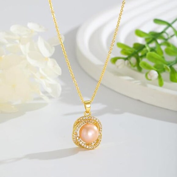 Neiman Marcus 14k Gold Plated Stainless Steel Freshwater Pearl Pendant Necklace - Picture 3 of 3